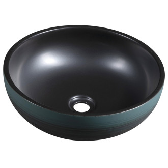 PRIORI keramické umyvadlo na desku, ? 41cm, černá/zelená PI039