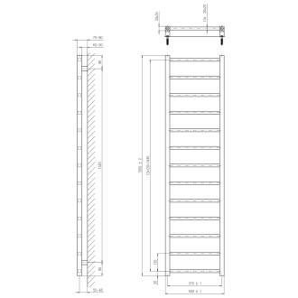 METRO LIGHT otopné těleso 400x1500 mm, černá mat IR447TB