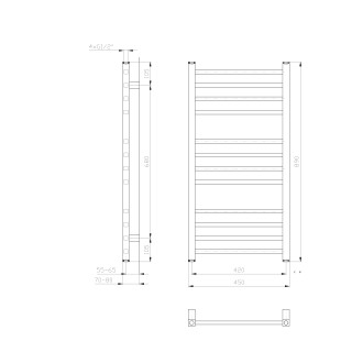 METRO otopné těleso 450x890 mm, bílá IR400T