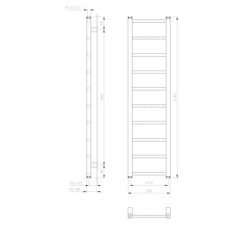 METRO LIGHT otopné těleso 300x1140 mm, bílá IR444T