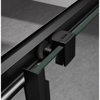 SIGMA SIMPLY BLACK sprchové dveře posuvné pro rohový vstup 1000 mm, sklo Brick GS2410B