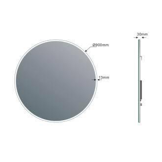 VISO kulaté zrcadlo s LED osvětlením ? 90cm VS090