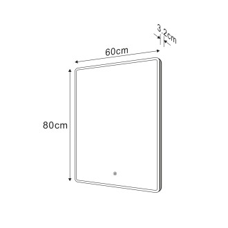 PIRI zrcadlo s LED osvětlením 60x80cm, senzor, 2700-6500K PR600S