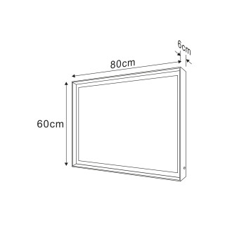 SORT zrcadlo s LED osvětlením 60x80cm, senzor, 2700-6500K, černá mat ST080S