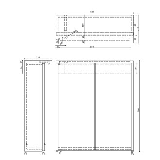 KAWA STRIP galerka s LED osvětlením 60x70x22cm, bílá WGL60S