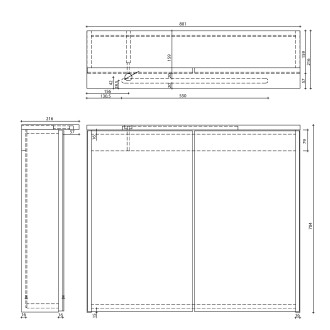 KAWA STRIP galerka s LED osvětlením 80x70x22cm, bílá WGL80S