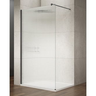 VARIO BLACK jednodílná sprchová zástěna ke stěně, sklo nordic, 1000 mm GX1510-06
