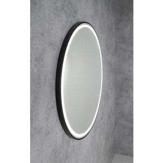 KADRIS kulaté zrcadlo s LED osvětlením ? 100cm, černá mat KD100
