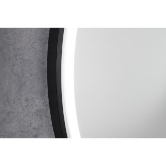 KADRIS kulaté zrcadlo s LED osvětlením ? 100cm, černá mat KD100
