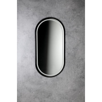 KAIRA oválné zrcadlo s LED osvětlením 45x90cm, černá mat KA450