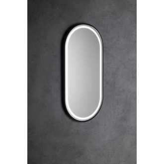 KAIRA oválné zrcadlo s LED osvětlením 45x90cm, černá mat KA450