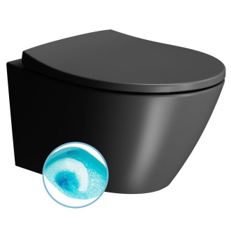 MODO závěsná WC mísa, Swirlflush, 37x52cm, černá dual-mat 981626