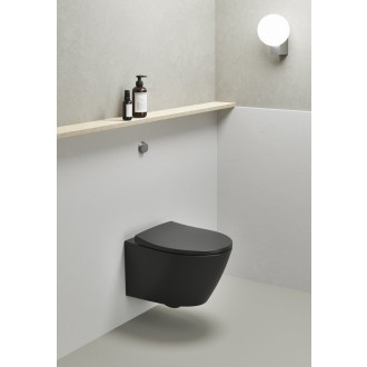MODO závěsná WC mísa, Swirlflush, 37x52cm, černá dual-mat 981626