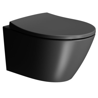MODO závěsná WC mísa, Swirlflush, 37x52cm, černá dual-mat 981626