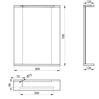 KORIN STRIP zrcadlo s LED osvětlením 40x70x12cm KO345S