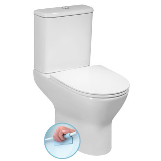 DARIO RIMLESS WC kombi mísa s nádržkou, spodní/zadní odpad, bílá 201.431.4