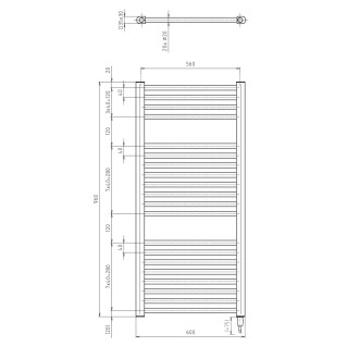 DIRECT-E elektrické otopné těleso rovné 600x960 mm, 400 W, černá ILE96TB