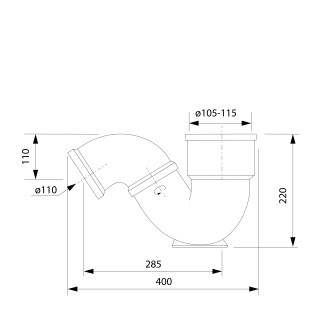 Násuvný sifon, DN110mm TU588 TU588