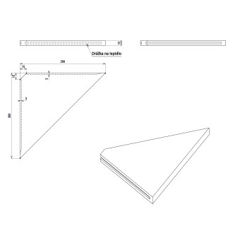 ABELINE rohová police rockstone 200x200mm, concrete AE200-4033