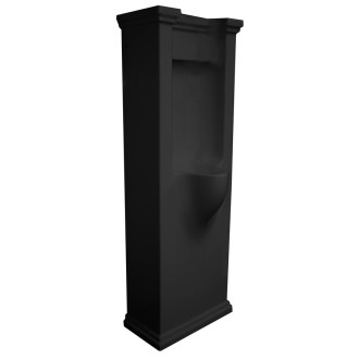 WALDORF urinál na postavení se zakrytým přívodem vody 44x124,5cm, sifon, černá mat 413131