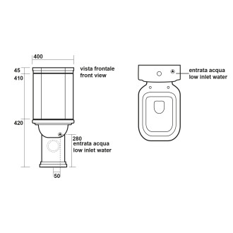 WALDORF WC kombi mísa 40x68cm, spodní/zadní odpad, černá mat 411731