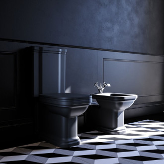 WALDORF WC kombi mísa 40x68cm, spodní/zadní odpad, černá mat 411731