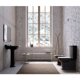 WALDORF WC kombi mísa 40x68cm, spodní/zadní odpad, černá mat 411731