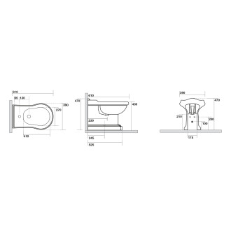 RETRO bidet stojící 39x61cm, černá mat 102231