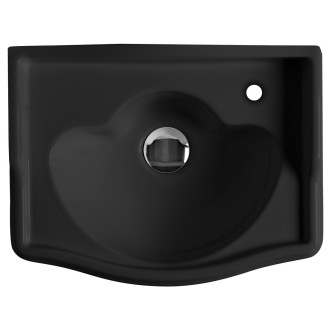 RETRO keramické umývátko 41x30cm, otvor pro baterii vpravo, černá mat 103331DX