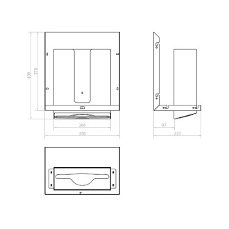 ESSENTIA zrcadlová skříňka 1000 mm s dávkovačem mýdla a zásobníkem na ručníky MUM000126