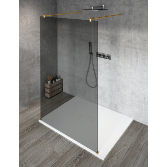 VARIO GOLD MATT jednodílná sprchová zástěna do prostoru, kouřové sklo, 1100 mm GX1311-02