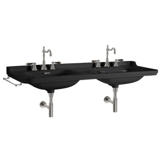 WALDORF keramické dvojumyvadlo 150x55cm, černá mat 4143K7