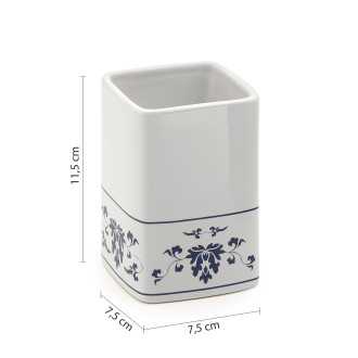 CIXI sklenka na postavení, porcelán, bílá/modrá CX9889
