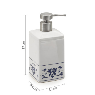 CIXI dávkovač mýdla na postavení, porcelán, bílá/modrá CX8189