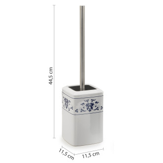 CIXI WC štětka na postavení, porcelán, bílá/modrá CX3389
