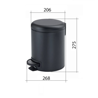 POTTY odpadkový koš 5l, Soft Close, zlato mat 330987