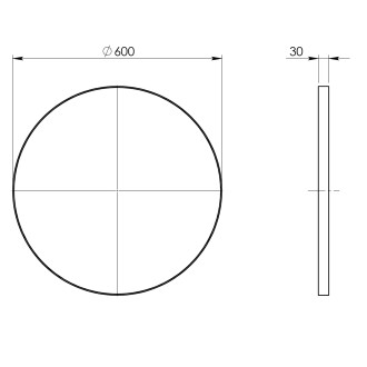 Zrcadlo kulaté v plastovém rámu ? 60cm, bílá 600002