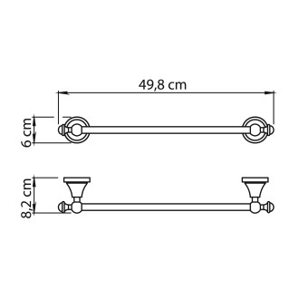 NEVIS držák ručníků 450x82mm, chrom NV214513