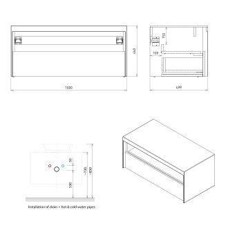 Koupelnový set VIERA 100, dub alabama / bílá mat KSET-036 KSET-036