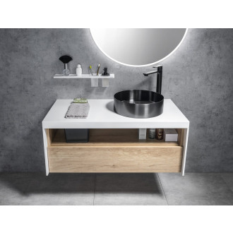 Koupelnový set VIERA 100, dub alabama / bílá mat KSET-036 KSET-036