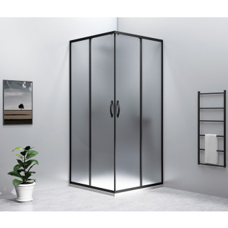 SIGMA SIMPLY BLACK čtvercový sprchový kout 800x800 mm, rohový vstup, sklo Brick GS2480B-01