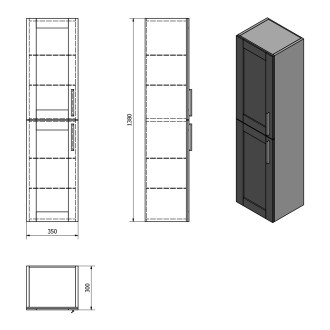 Koupelnový set AMIA 60, dub collingwood KSET-041 KSET-041