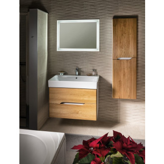 Koupelnový set MEDIENA 80, bílá mat/dub natural KSET-045 KSET-045