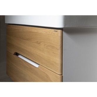 Koupelnový set MEDIENA 80, bílá mat/dub natural KSET-045 KSET-045