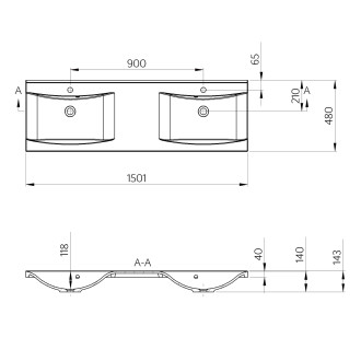 Koupelnový set WAVE 150, bílá/dub stříbrný KSET-049 KSET-049