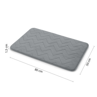 MOUSSE koupelnová předložka, 50x80cm, 100% polyester, protiskluz, šedá 96MS508008