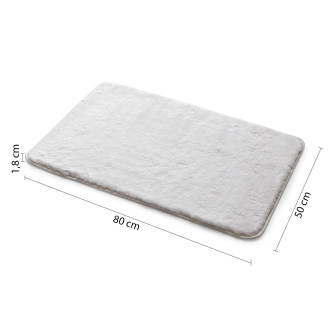 FUZZY koupelnová předložka, 50x80cm, 100% polyester, protiskluz, bílá 96FY508002