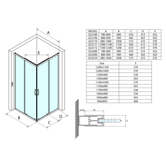 SIGMA SIMPLY obdélníkový sprchový kout 1200x800 mm, L/P ,rohový, čiré sklo GS2112-05
