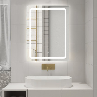 SALICA zrcadlo s LED osvětlením 60x80cm, dotykový senzor, stmívatelné SC080
