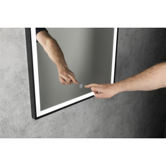 CORNA zrcadlo s LED osvětlením 60x80cm, dotykový senzor, stmívatelné, černá mat CN060
